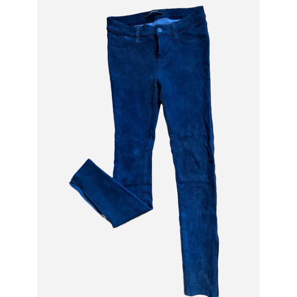 J Brand Suede Skinny Pants - Twilight Blue